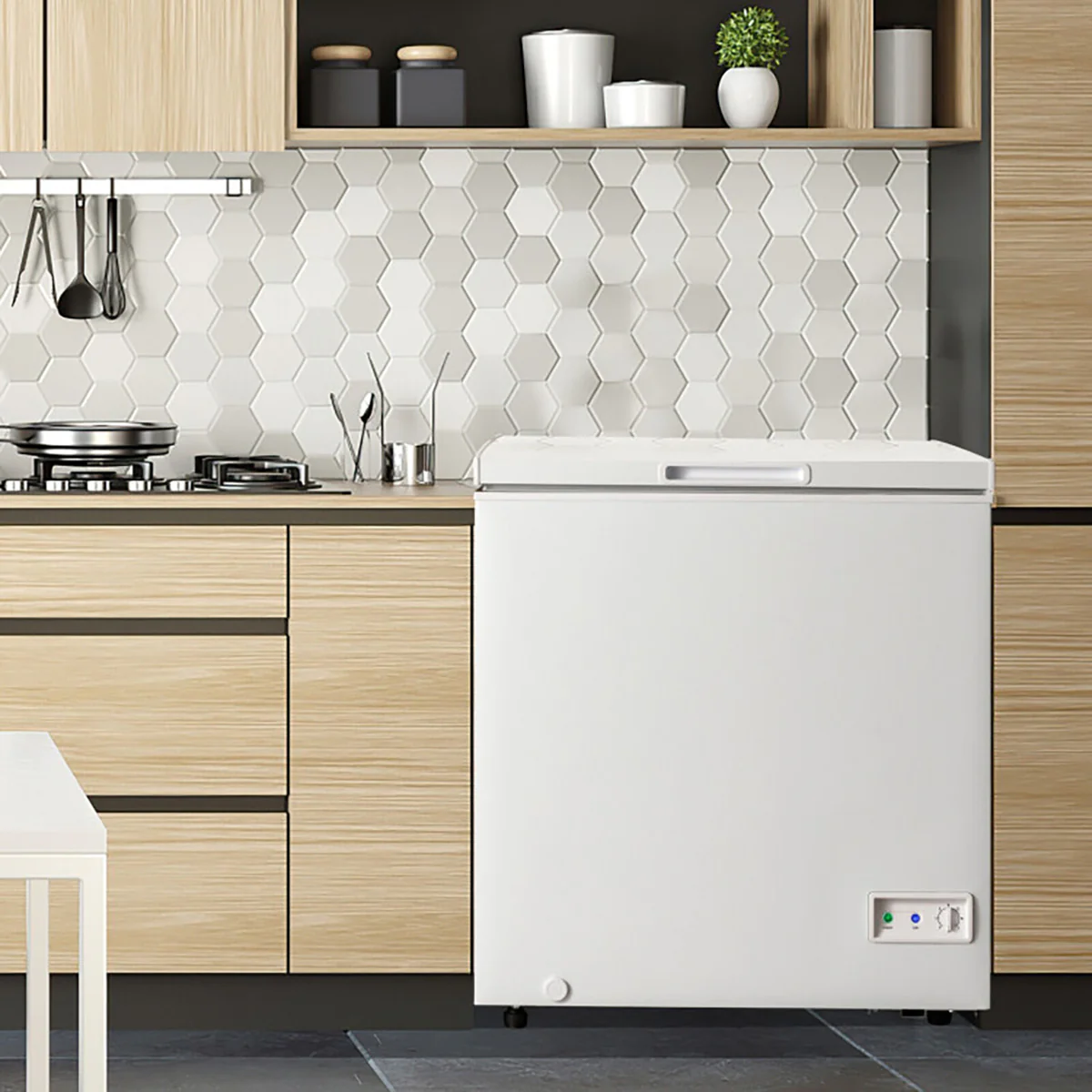 Compact Chest Freezer with Removable Storage Basket - Image 18