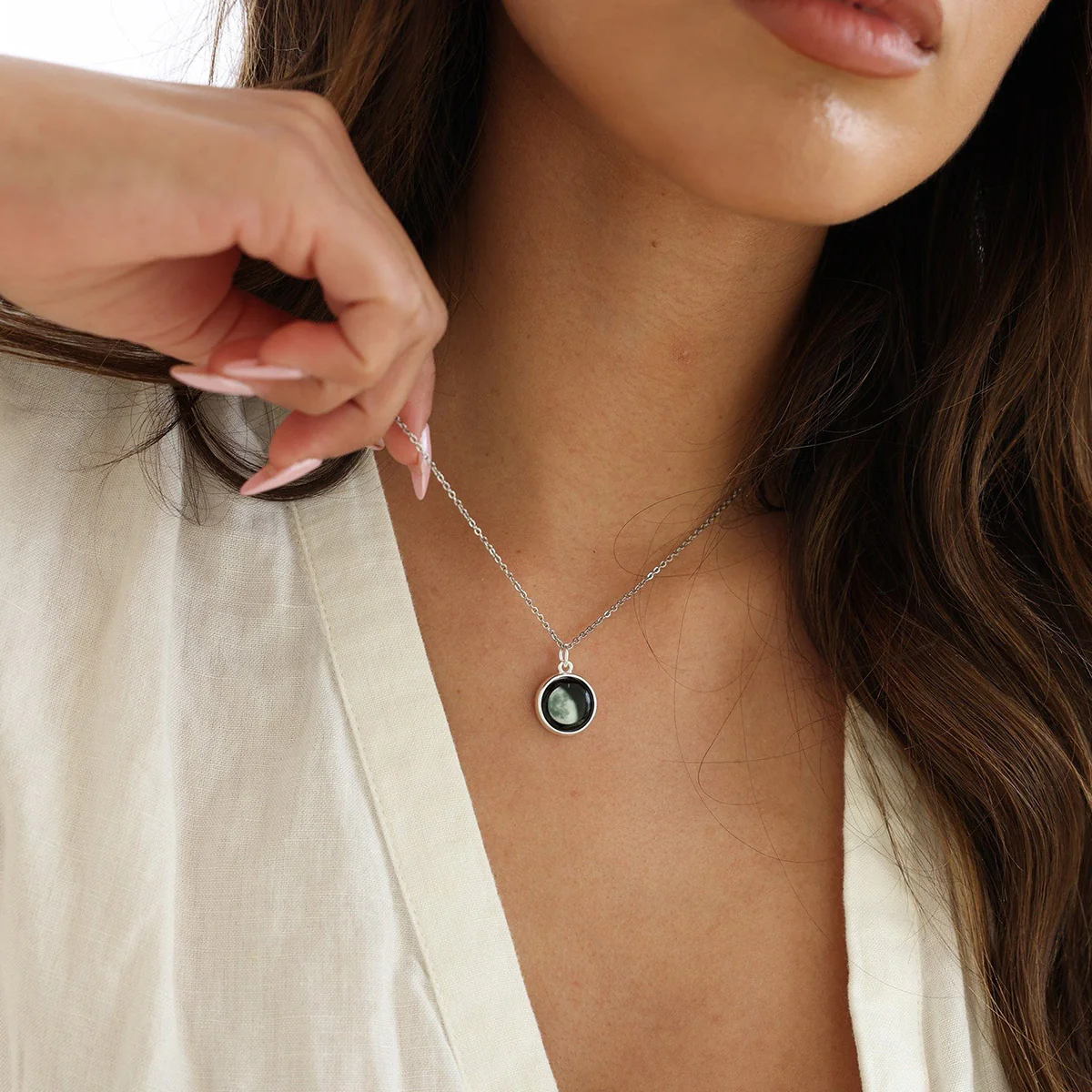 Personalized Choose Your Moon Phase Charmed Simplicity Necklace